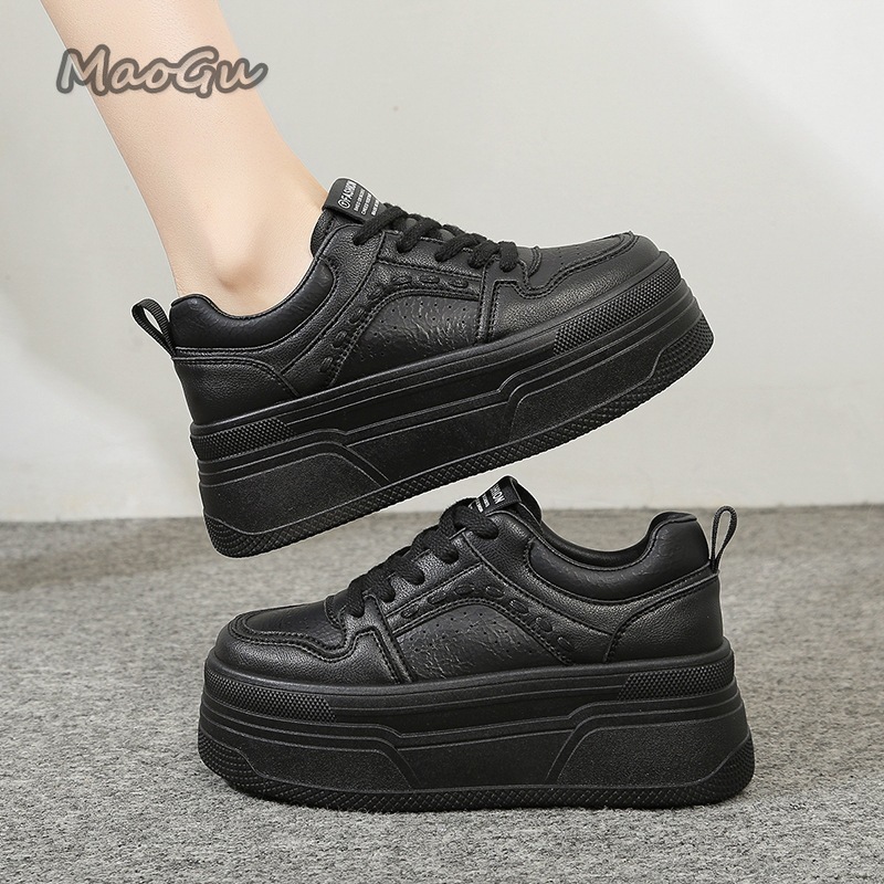 Women Shoes Sale - Białe sneakersy na platformie podwyższającej, damskie,