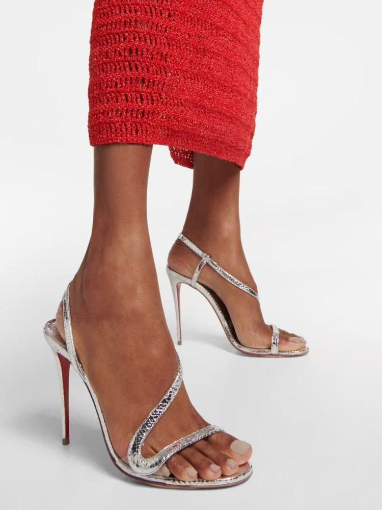 Platform Mule Heel - Damskie letnie, wielokolorowe sandały na szpilce