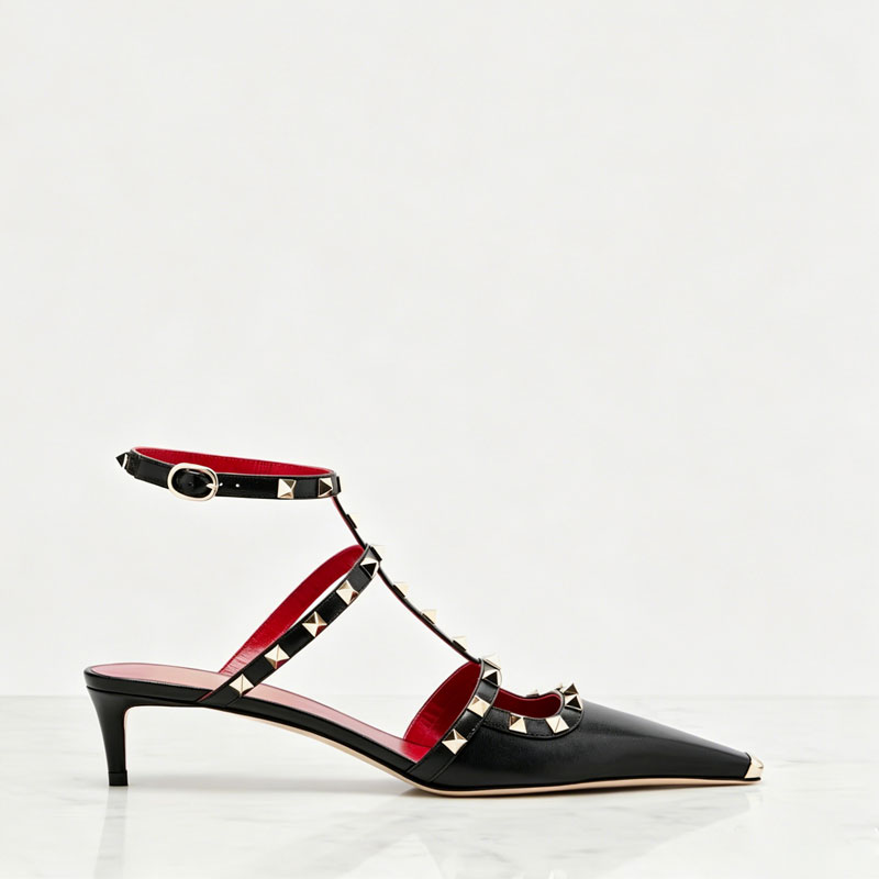 Platform Mule Heel - Sandały damskie na niskim obcasie z