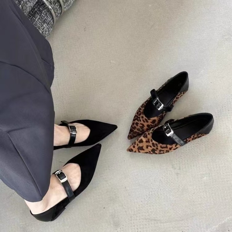 Pointed Toe Flat - Damskie baleriny z ostrym czubkiem, w