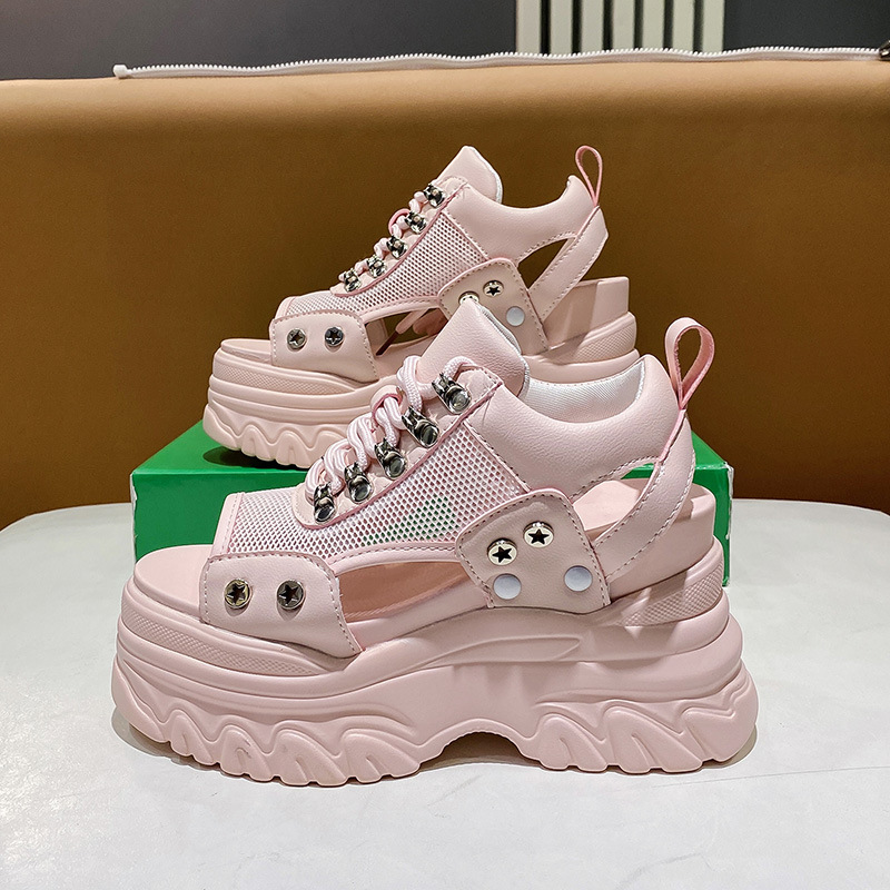 Women'S Shoes Hike - Oddychające, siateczkowe, płaskie sneakersy sportowe do