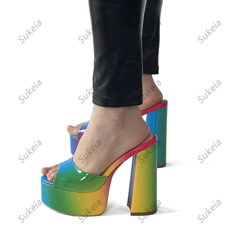 Sukeia Nowe Stylowe Damskie Le – Platform Mule Heel recenzja i cena
