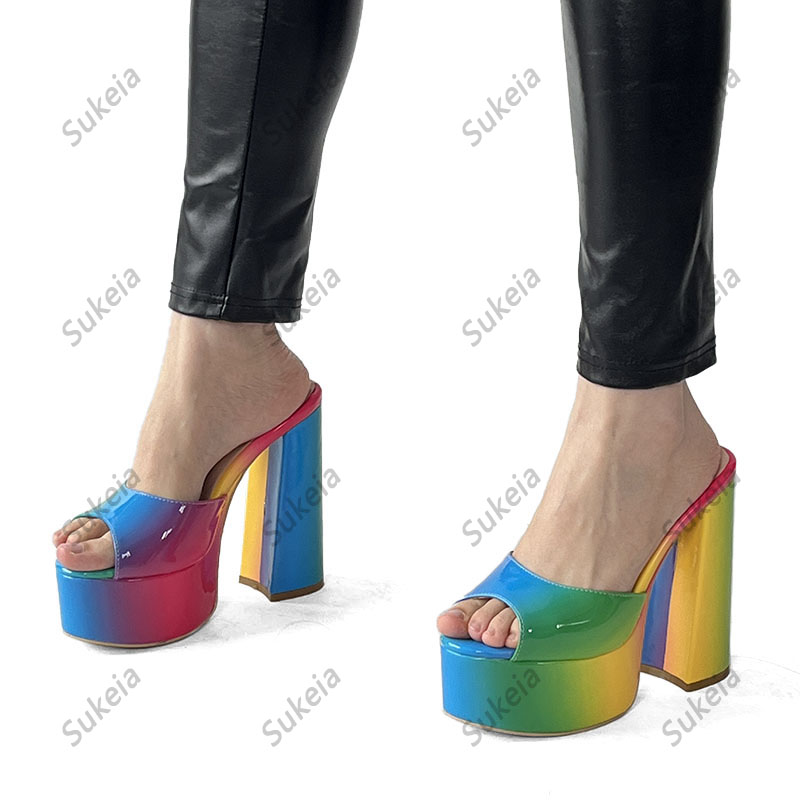 Sukeia Nowe Stylowe Damskie Le – Platform Mule Heel recenzja i cena