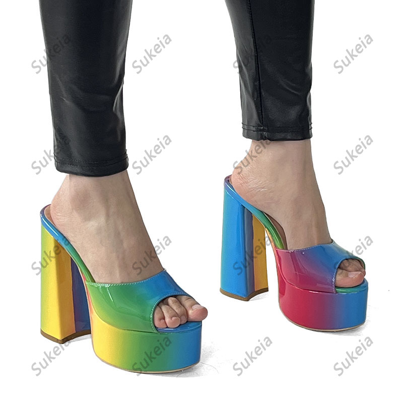 Sukeia Nowe Stylowe Damskie Le – Platform Mule Heel recenzja i cena