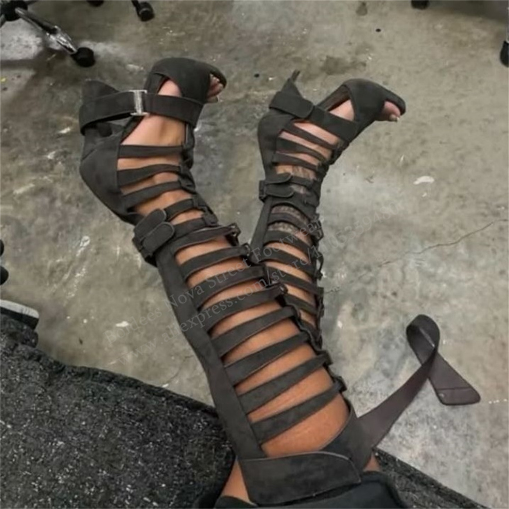 Gladiatorowe kozaki za kolano  – Platform Mule Heel recenzja i cena