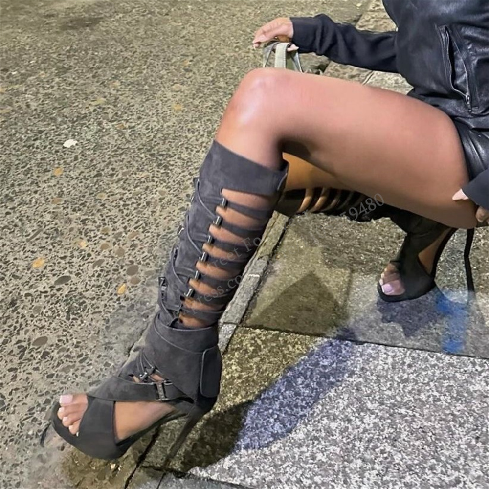 Gladiatorowe kozaki za kolano  – Platform Mule Heel recenzja i cena