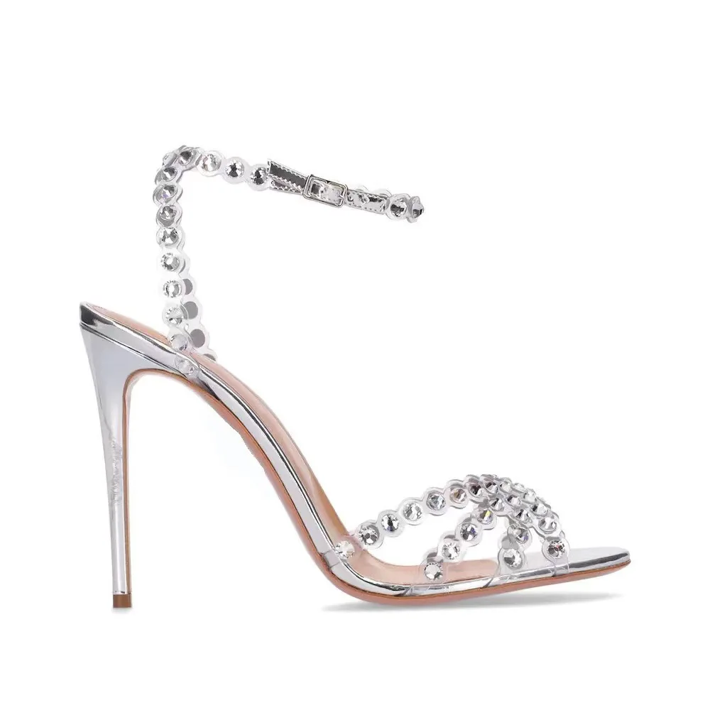 Eleganckie srebrne sandały na  – Platform Mule Heel recenzja i cena