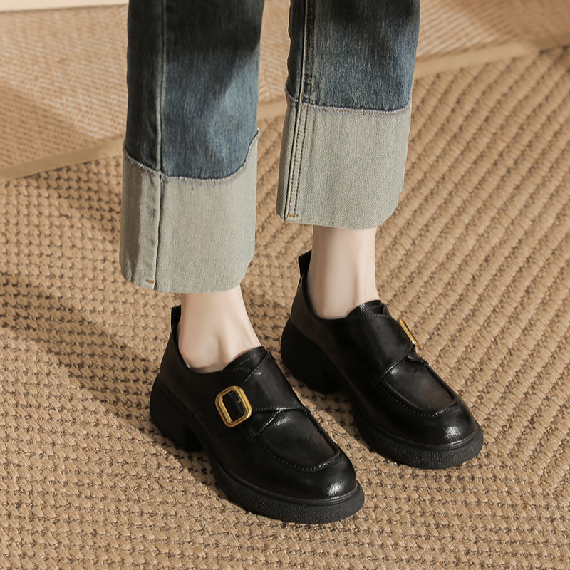 Damskie czarne mokasyny w bryt – Women'S Shoes Loafers Black recenzja i cena