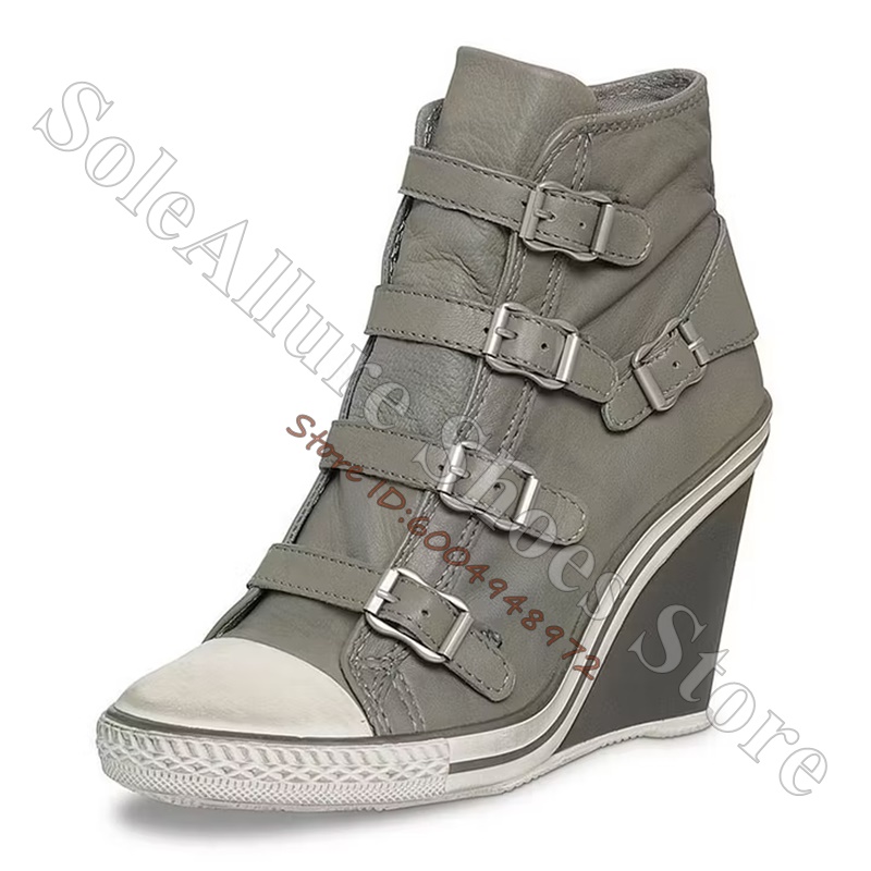 Szare, wielokolorowe sneakersy – Wedge Heeled Sneaker recenzja i cena